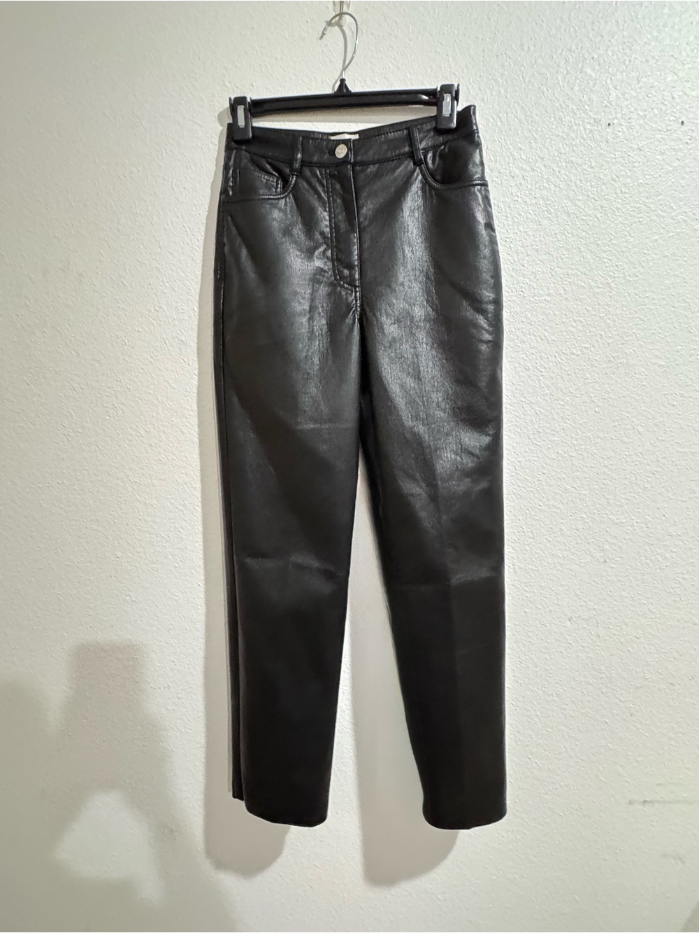 Wilfred Black Straight-Leg Faux Leather Jeans